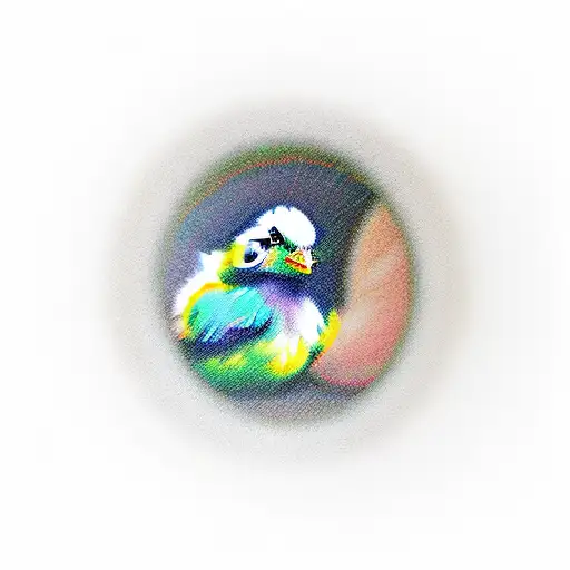 Makes A Colorful Baby Chick Surrounded By The Rings Of Saturn