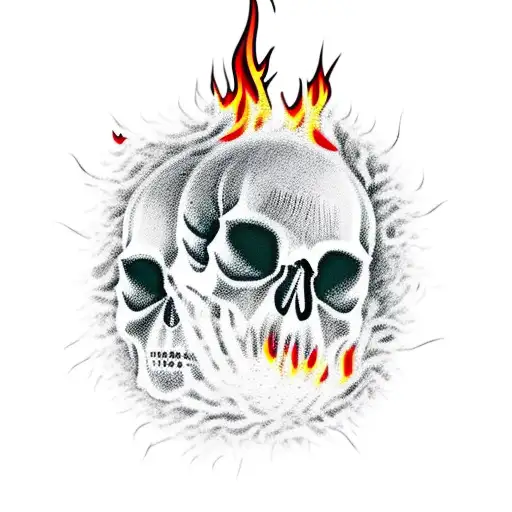 A Skull Engulfed In Flames Surrounded By Emojis Representing Different Horror Movies