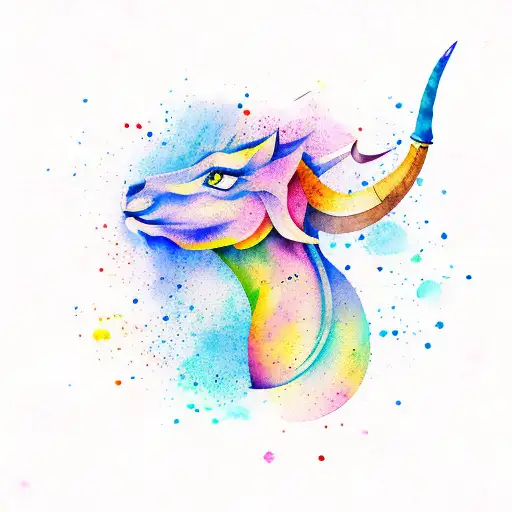 Simple Watercolor Capricorn