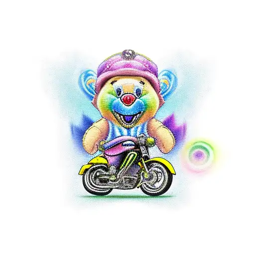 Biker Dressed Like A Care Bear