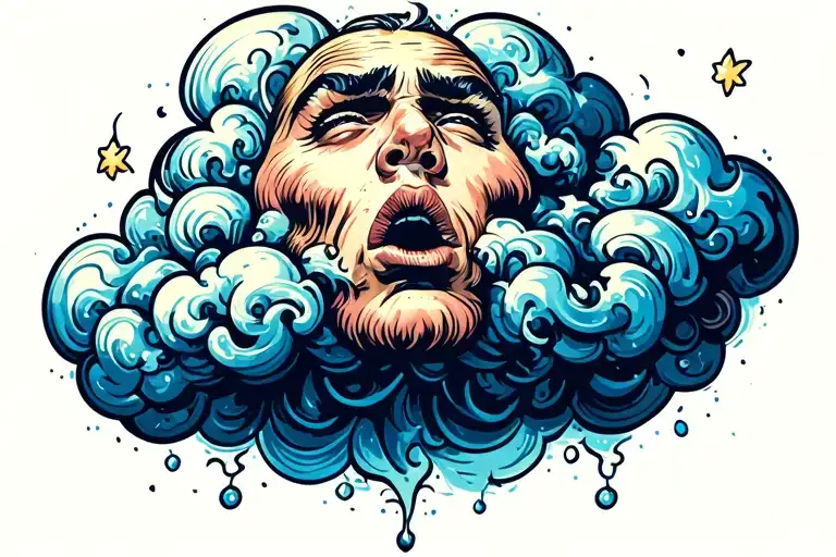 Cloud With Face Blowing