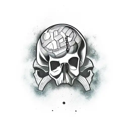 Atlas Holding A Skull