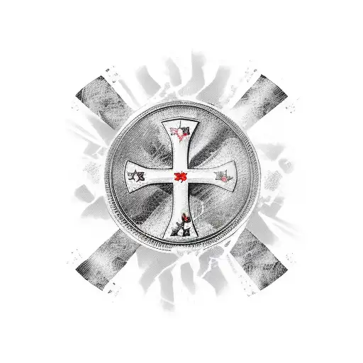 Crhistian Cross With American Flag Background