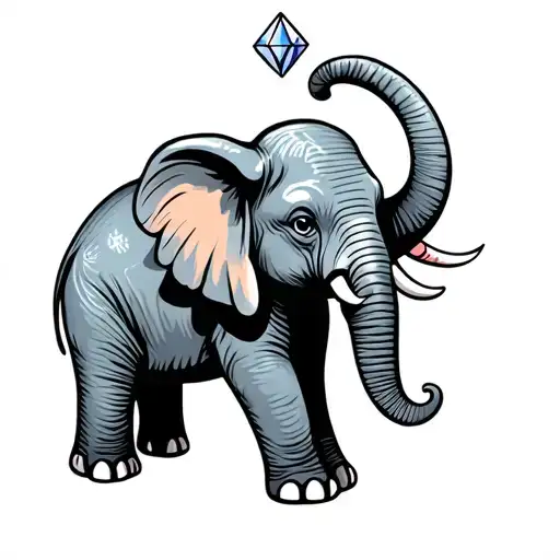 Small Elephant That Includes A Diamond Jewel