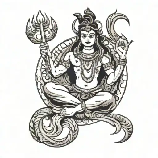 Lord Shiva Tattoo In Om Symbol