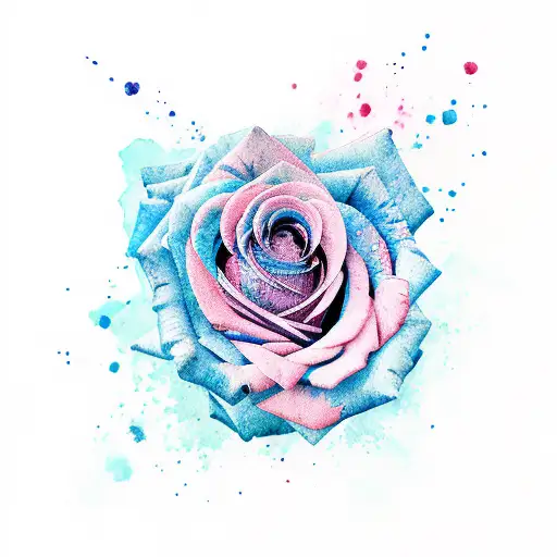 Rose Blue Watercolor