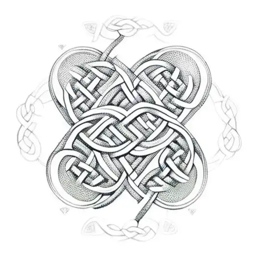An Intricate Celtic Knotwork Design Incorporating Elements Of Irish Wedding Traditions