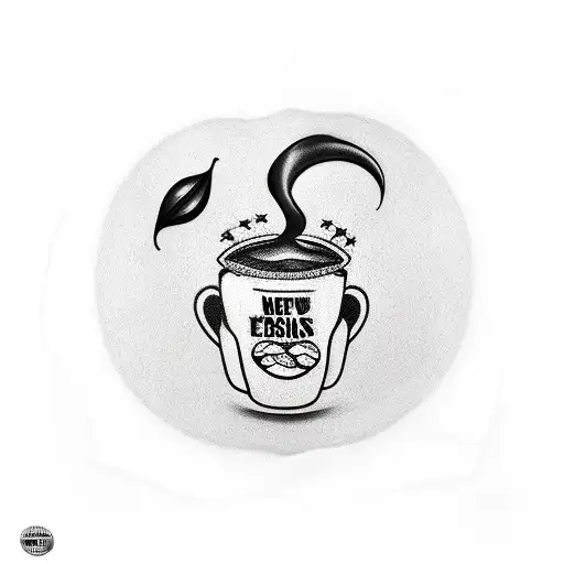 A New-school Style Tattoo Of A Coffee Bean With A Portrait Of Elvis Presley Inside