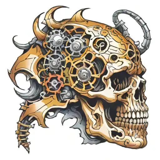 Bio Mechanical Skull Tattoo Sleeve