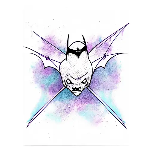 Badass Bat In Purple Colours