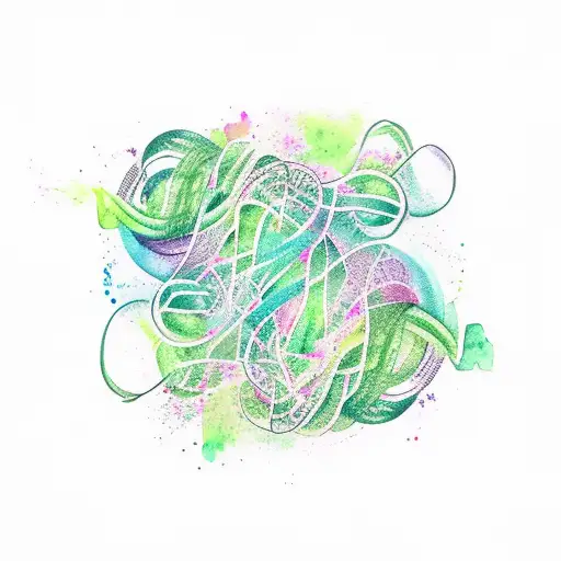 Reaching Arms Green Watercolor Vines