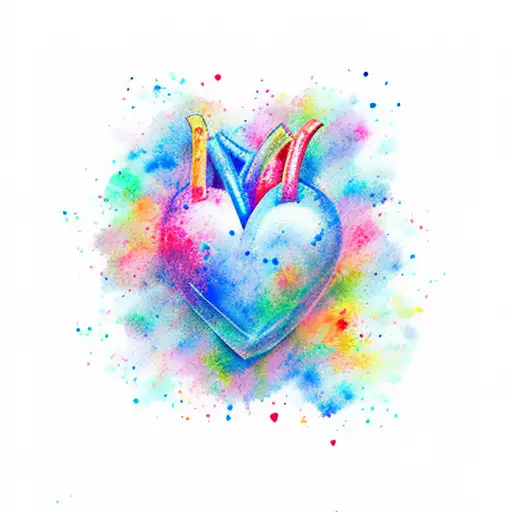 A Heart Watercolor Whith Two Names