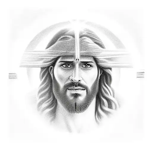 A Realistic Portrait Of Jesus Of Nazareth Surrounded By A Halo Of Sunlight