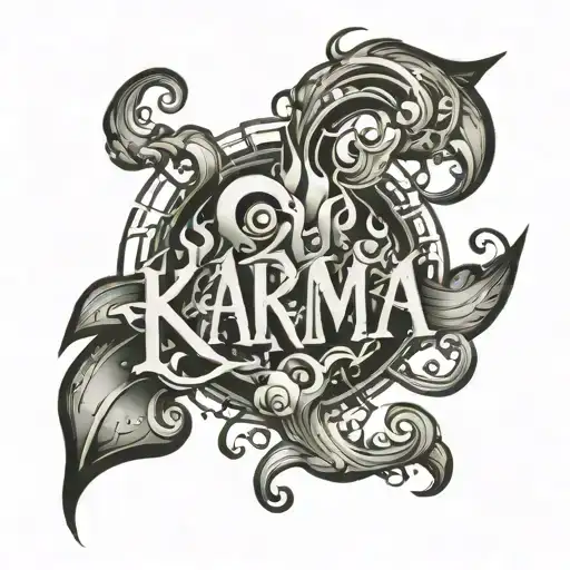 The Word Karma In Smoke Coming