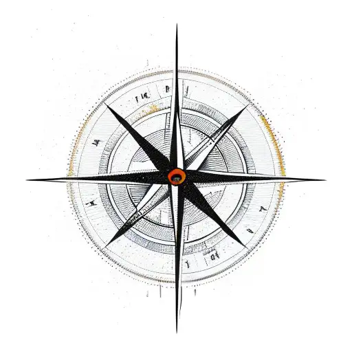 Modern Simplistic Compass With A Spear