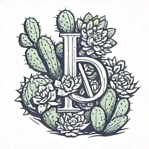 Cactus With 3 Flowers Ontop And The Letter A Somewhere Incorporated