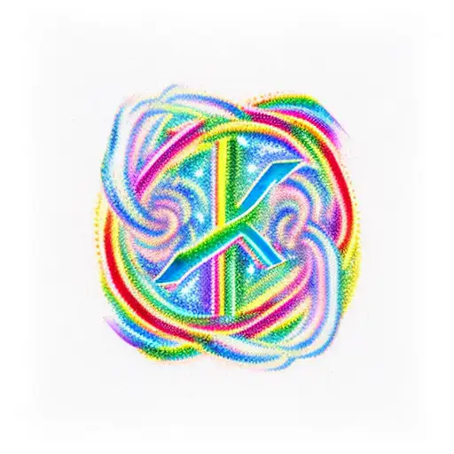A Vibrant Rainbow Intertwined With The Letter K