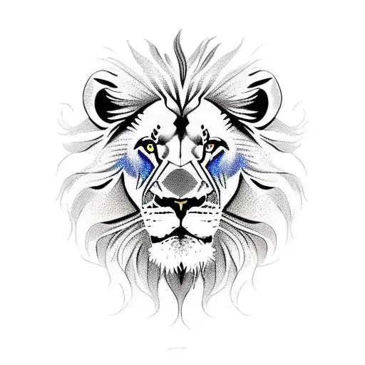 Lion With Cool Designs Popping Out