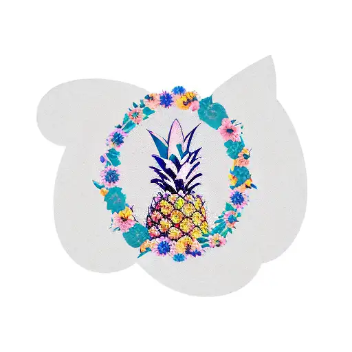 Zeynep's Name In Elegant Script With A Rabbit And Pineapple Silhouette