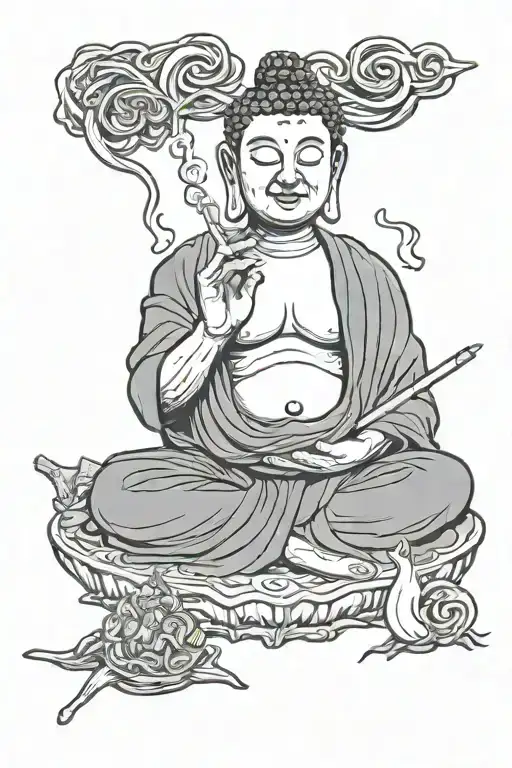 Buddha Smoking A Joint