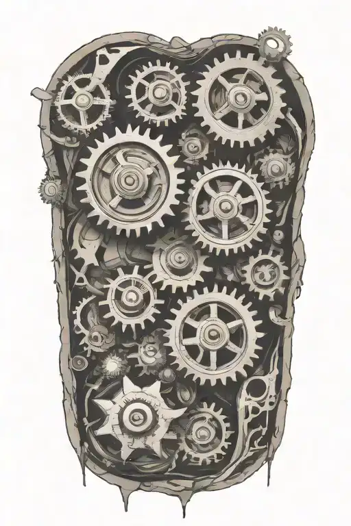 Torn Flesh With Hydraulics And Gears Inside