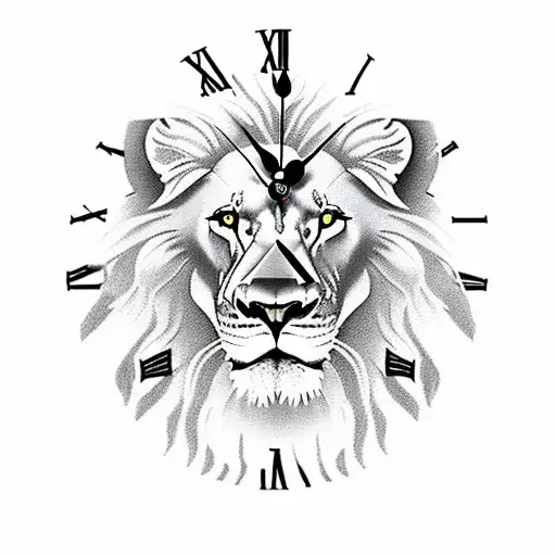 Lion With Clock In It's Mouth