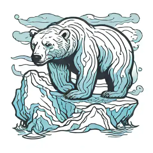 Polar Bear On A Iceberg