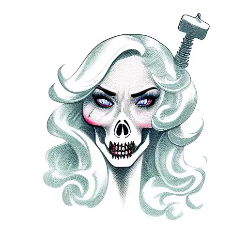 Grim Reaper Pin Up Girl Full Body