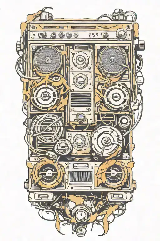 Torn Flesh With Speakers And Amps Inside