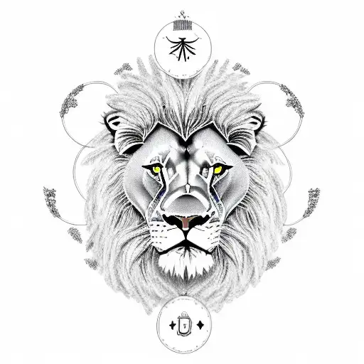Lion Holding All The Zodiac Signs