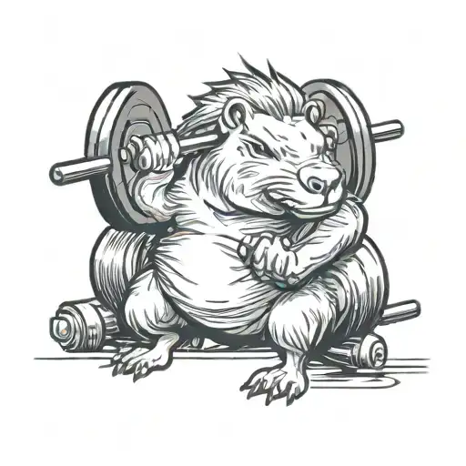 Disney Capybara Lifting Weights