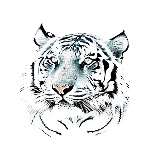 Tiger Laying Out On A Katana