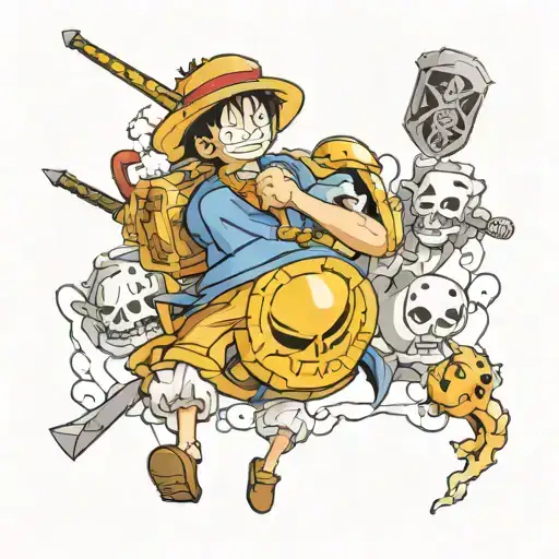 Combine Elements From Manga One Piece And Dark Souls Into A Unique Tattoo Design