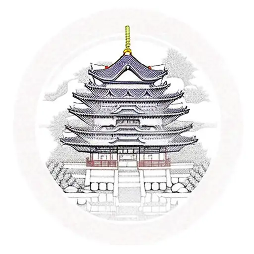 Japaneese Temple On The Circle