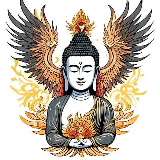 Buddha And Phoenix Bird