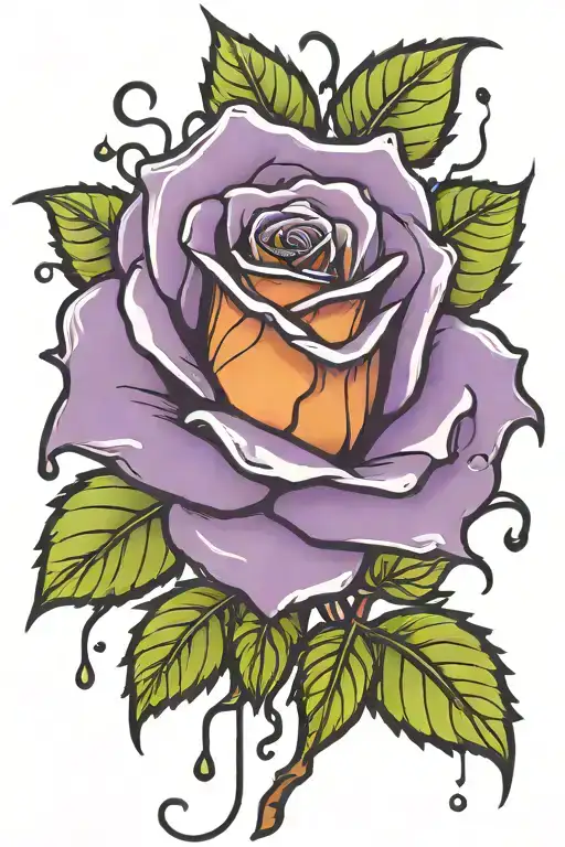 Purple Rose Thorn Blood Dripping