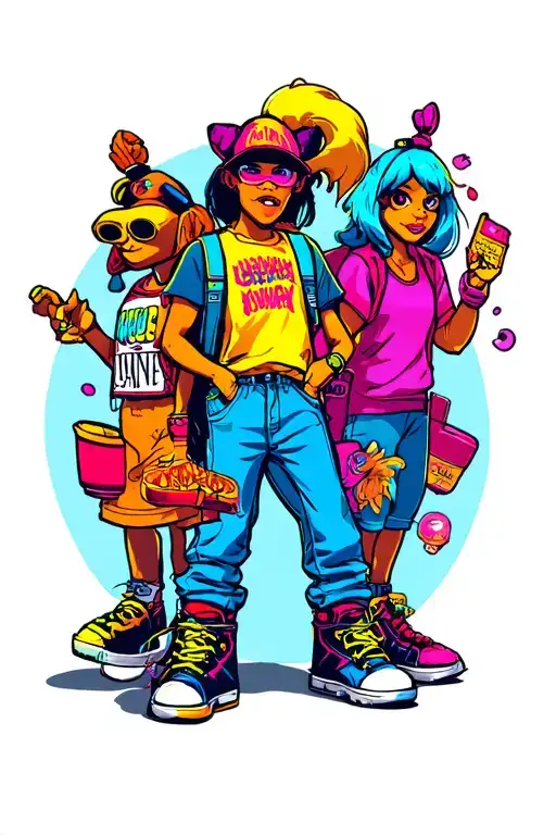 90'S Cartoon Characters Collage