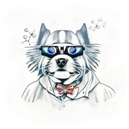 Mad Scientist As A Dog With Chubby Paws