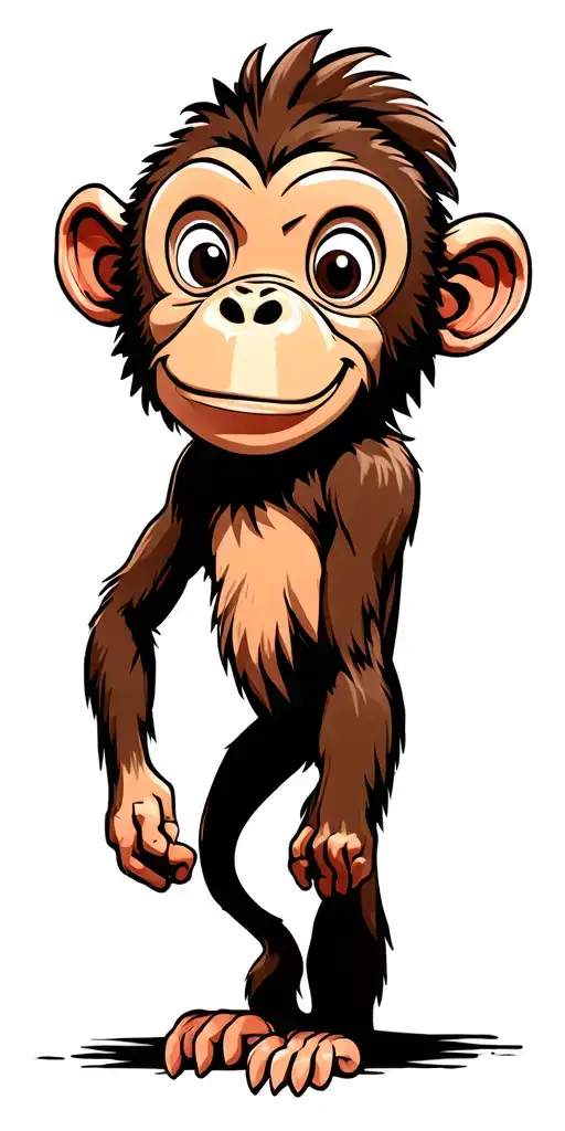 Cartoon Monkey Bulldozer And Tank