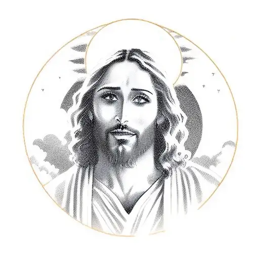 Jesus Driving An Astrovan That Is Primarily White With Red Accent