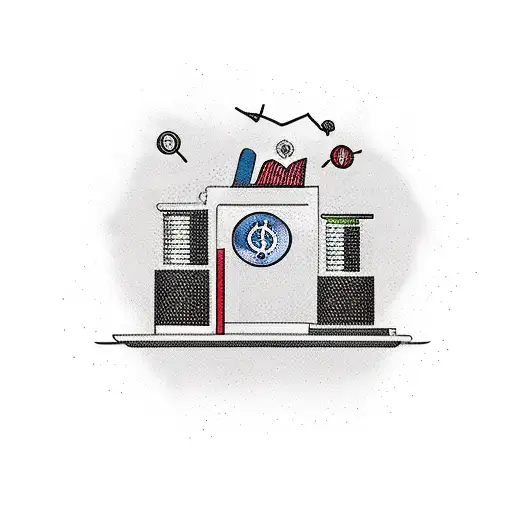 A Finance-themed Tattoo Featuring A Coffee Bean Stock Market Graph