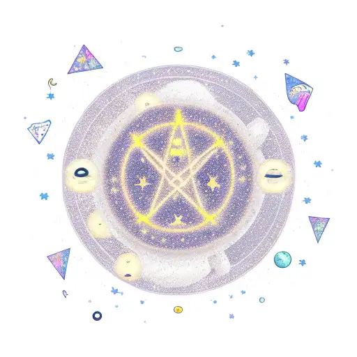 A Coffee Cup Filled With Celestial Bodies And Angel Numbers Floating In The Steam