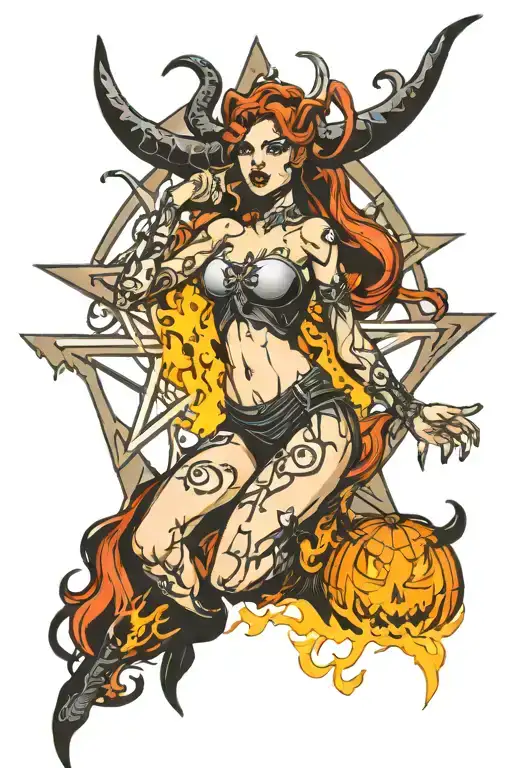 Evil Pentagram Lilith Hell Fire