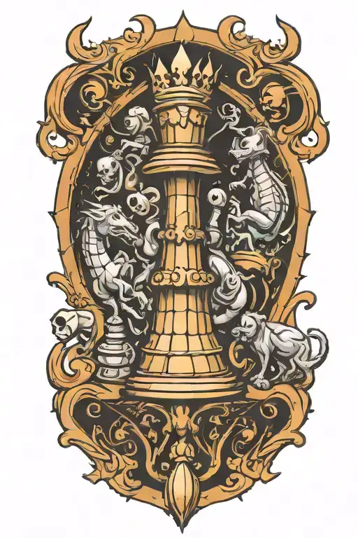 Chess Piece Transformed Into Mystical Creatures In A Space Setting