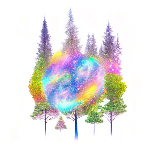 Trees Outter Space Galaxy