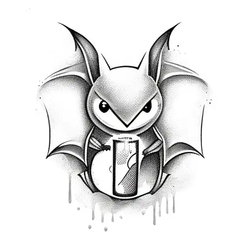 Bat With A Bottle Of Juice