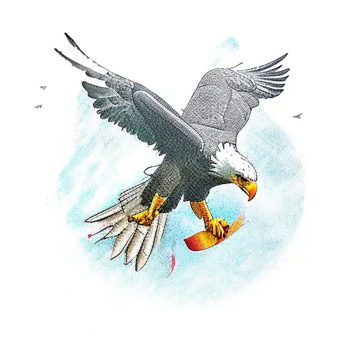 Eagle Killing A Seagul