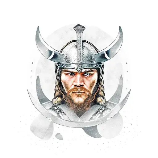 Viking Warrior With An Owl Companion