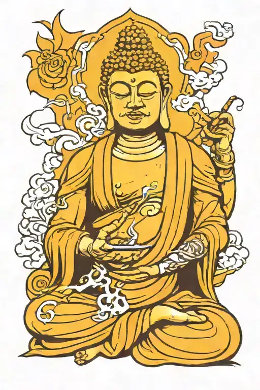 Buddha Smoking A Joint