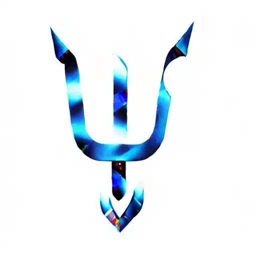 A Blue Arrow With An Arrowhead In The Middle